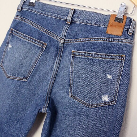 & Other Stories High Waist Distressed Slim Fit Denim Jean Mid Blue Size 28 $119 - Picture 5 of 15
